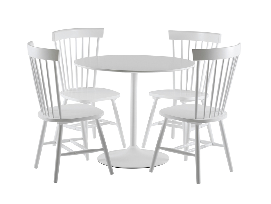 AURORA Bord 90 Vit + 4 SALTVIK Stol Vit i gruppen M�bler / Bord hos Ask�s Testmilj� 1 (100-34-64004)