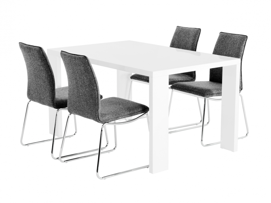 R�NNE Bord 140 Vit + 4 LJUNGAN Stol Gr� i gruppen M�bler / Bord hos Ask�s Testmilj� 1 (100-46-80011)