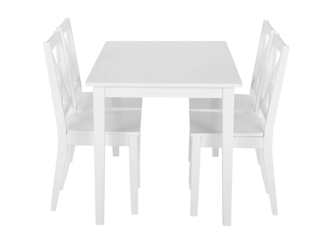 BARRINGTON Bord 120 + 4 Stolar Vit