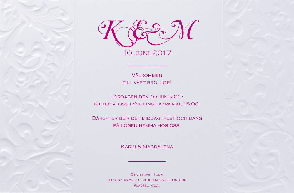 Florence, invitasjonskort